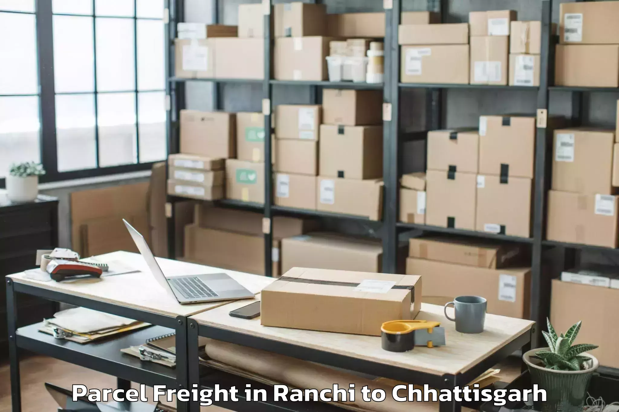 Easy Ranchi to Icfai University Raipur Durg Parcel Freight Booking